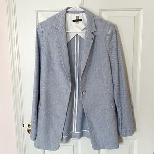 Tommy Hilfiger Striped Linen Blend Blazer